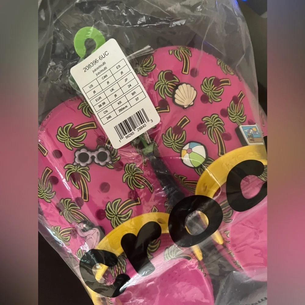 CROCS Cutie Crush Spring Break ClogK Pink Beach Junior Girls MULTI SZ